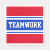 TEAMWORK Patriotic Bright Red White Blue Streifen Serviette (Vorderseite)