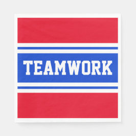 TEAMWORK Patriotic Bright Red White Blue Streifen Serviette