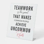 Teamwork Positives Anführungszeichen Sockelschild (Vorderseite)