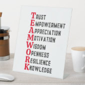 Teamwork Positives Wort Podestzeichen Sockelschild (In Situ)