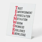 Teamwork Positives Wort Podestzeichen Sockelschild (Vorderseite)