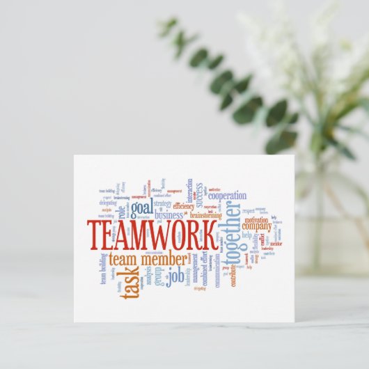 TEAMWORK POSTKARTE (Stehend Vorderseite)