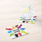 TeamWork Rechteckiger Pappuntersetzer (Vor Ort)