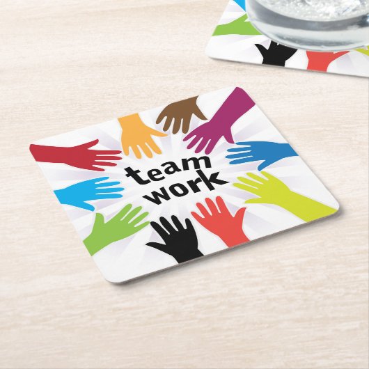 TeamWork Rechteckiger Pappuntersetzer (angewinkelt)