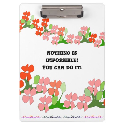 Teamwork Red Blume Clipboard Klemmbrett (Vorderseite)