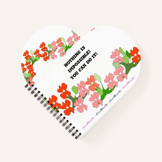 Teamwork Red Blume Notebook Notizblock (Vorderseite)