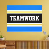 TEAMWORK Sporty Bright Blue Black Racing Stripes Leinwanddruck (Insitu (Wohnzimmer))