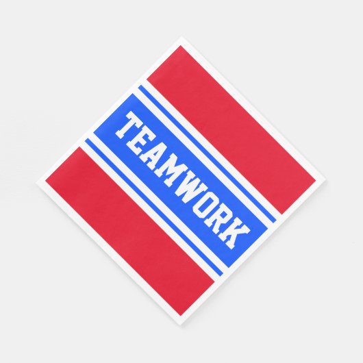 TEAMWORK Sporty Bright Blue White Stripes Serviette (Ecke)