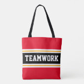 TEAMWORK Sporty Grey Schwarz-weiß Racing Stripes Tasche (Rückseite)