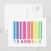 Teamwork Strichcode 02 Postkarte (Vorne/Hinten)