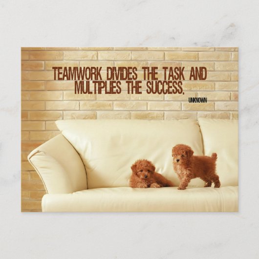 "Teamwork Success" Inspiration Zitat Postkarte (Vorderseite)