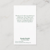 Teamwork Wertschätzung Custom Florist Vielen Dank Visitenkarte (Rückseite)