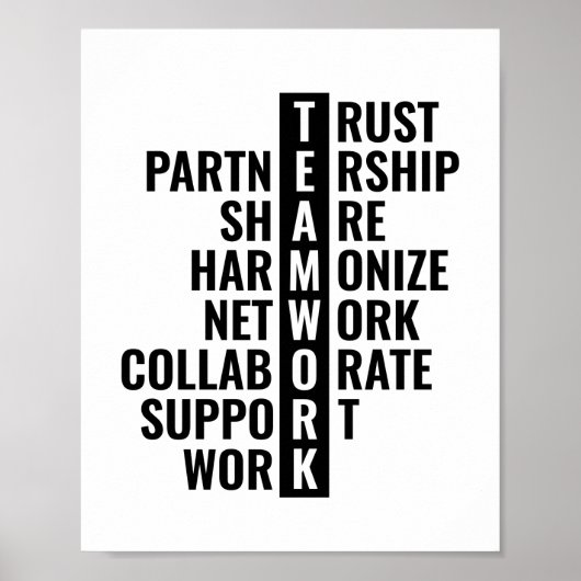Teamwork-Zitat für Office und Zuhause | Inspiratio Poster (Vorne)