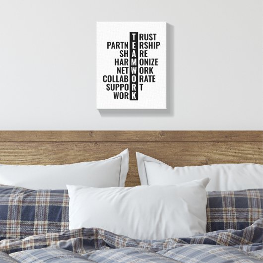 Teamwork-Zitat für Office und Zuhause Wall Art Leinwanddruck (Insitu (Schlafzimmer))