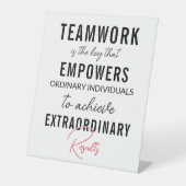 Teamwork Zitat Podestzeichen Sockelschild (Vorderseite)