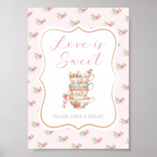 Teaparty Brautparty Love is Sweet Geschenktüte Poster
