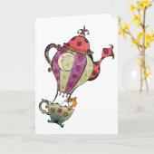 Teapot Balloon Card Karte (Gelbe Blume)