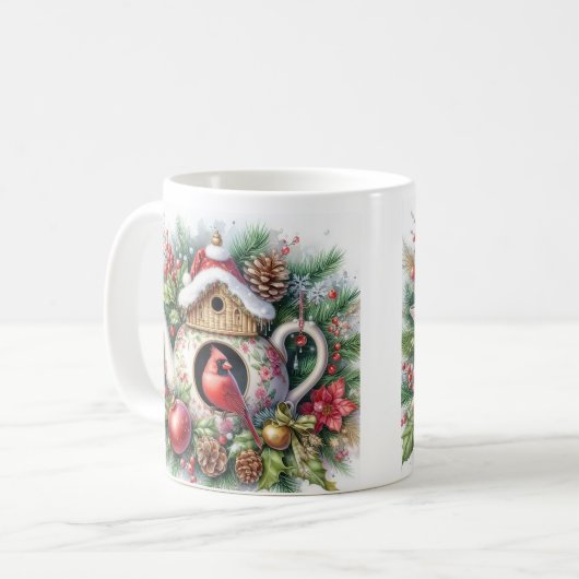 Teapot Birdhouse Kardinal 3 Kaffeetasse (Vorderseite Links)