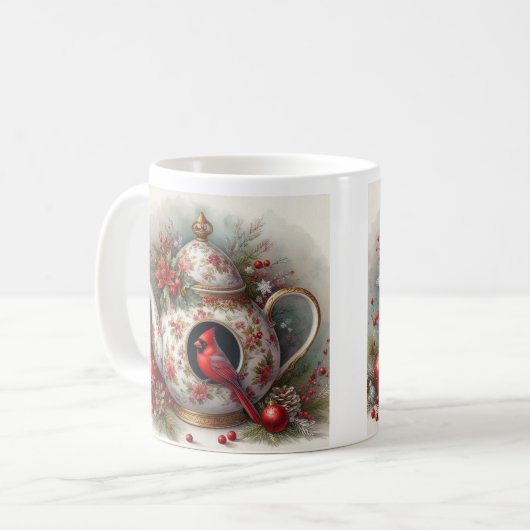 Teapot Birdhouse Kardinal 7 Kaffeetasse (Vorderseite Links)