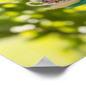 Teapot Birdhouse mit Blume Poster (Ecke)