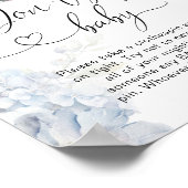 Teapot blue Hydrangeas Sagen Sie nicht, dass Babys Poster (Ecke)