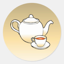 Teapot Classic Round Aufkleber