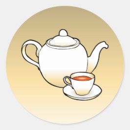 Teapot Classic Round Aufkleber