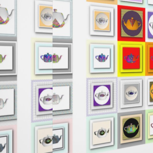 Teapot Collage Kitchen Tapete (Naht)