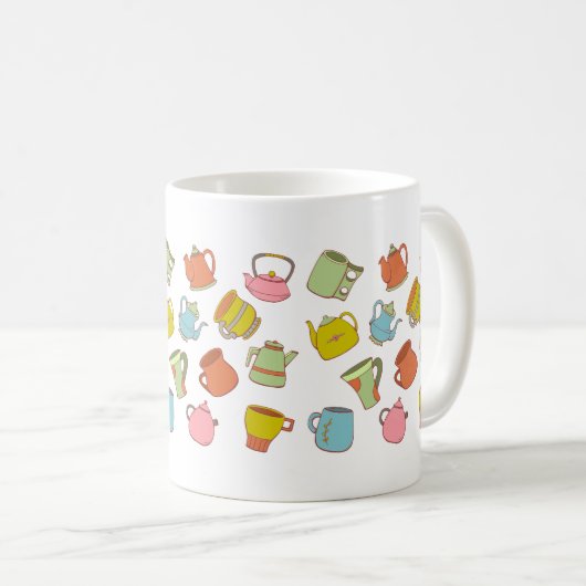 Teapot & Cup Pattern  Kaffeetasse (VorderseiteRechts)