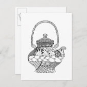 Teapot Doodle Postkarte (Vorne/Hinten)