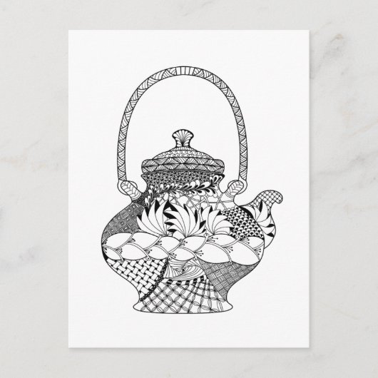 Teapot Doodle Postkarte (Vorderseite)