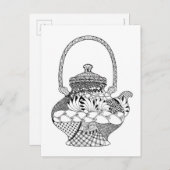 Teapot Doodle Postkarte (Vorne/Hinten)
