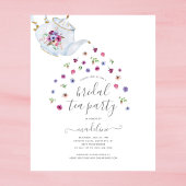 Teapot Floral Brautparty Tee Party Einladung Flyer