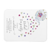 Teapot Floral Brautparty Tee Party Einladung Magnet (Horizontal)