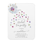 Teapot Floral Brautparty Tee Party Einladung Magnet (Vertikal)