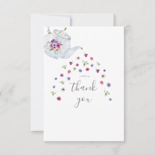Teapot Floral Bridal Tee Party Dankeskarte