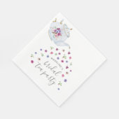 Teapot Floral Bridal Tee Party Einladung Serviette (Ecke)