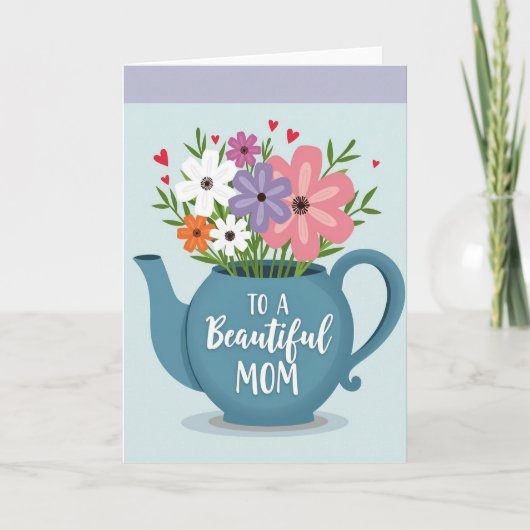Teapot Floral Mothers Day Card Karte (Vorderseite)