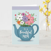 Teapot Floral Mothers Day Card Karte (Gelbe Blume)