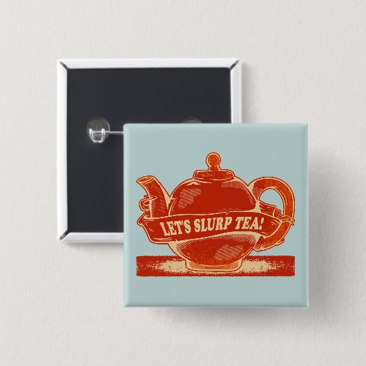 Teapot Funny Drinking Tee Button (Vorne & Hinten)