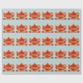 Teapot Funny Drinking Tee Geschenkpapier (Flach)