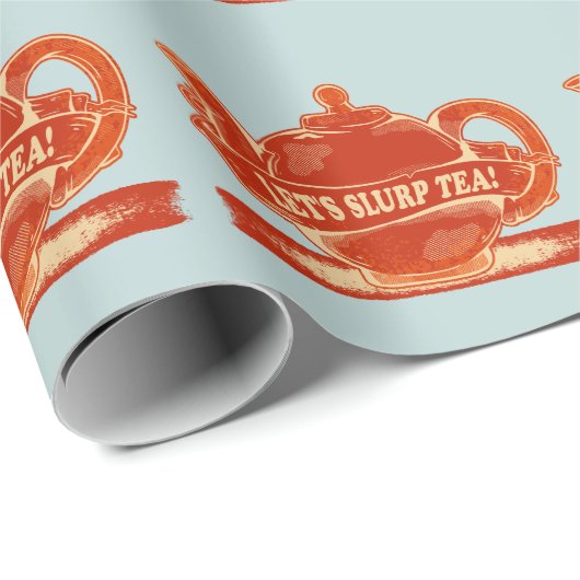 Teapot Funny Drinking Tee Geschenkpapier (Rolleneckpunkt)