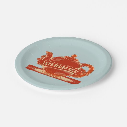 Teapot Funny Drinking Tee Pappteller (Schrägansicht)