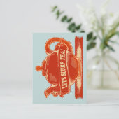 Teapot Funny Drinking Tee Postkarte (Stehend Vorderseite)