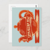 Teapot Funny Drinking Tee Postkarte (Vorne/Hinten)
