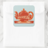 Teapot Funny Drinking Tee Quadratischer Aufkleber (Tasche)