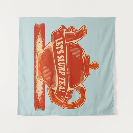 Teapot Funny Drinking Tee Wandteppich (Vorderseite (Horizontal))