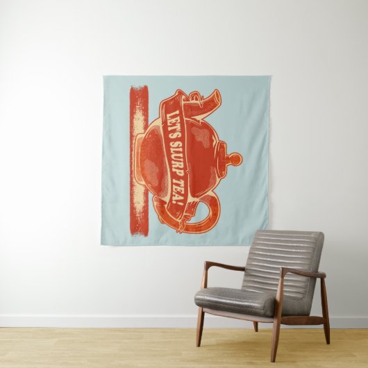 Teapot Funny Drinking Tee Wandteppich (Beispiel (Horizontal))