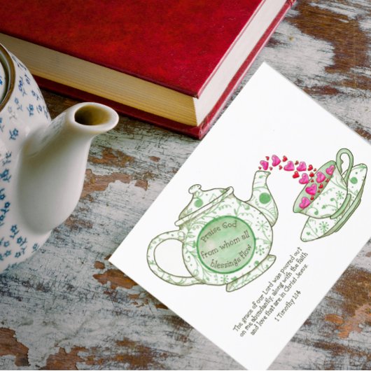 Teapot Grace and Segen Inspiration Postkarte