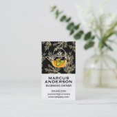 Teapot Green Leaf | Hintergrund der pflanzlichen P Visitenkarte (Stehend Vorderseite)